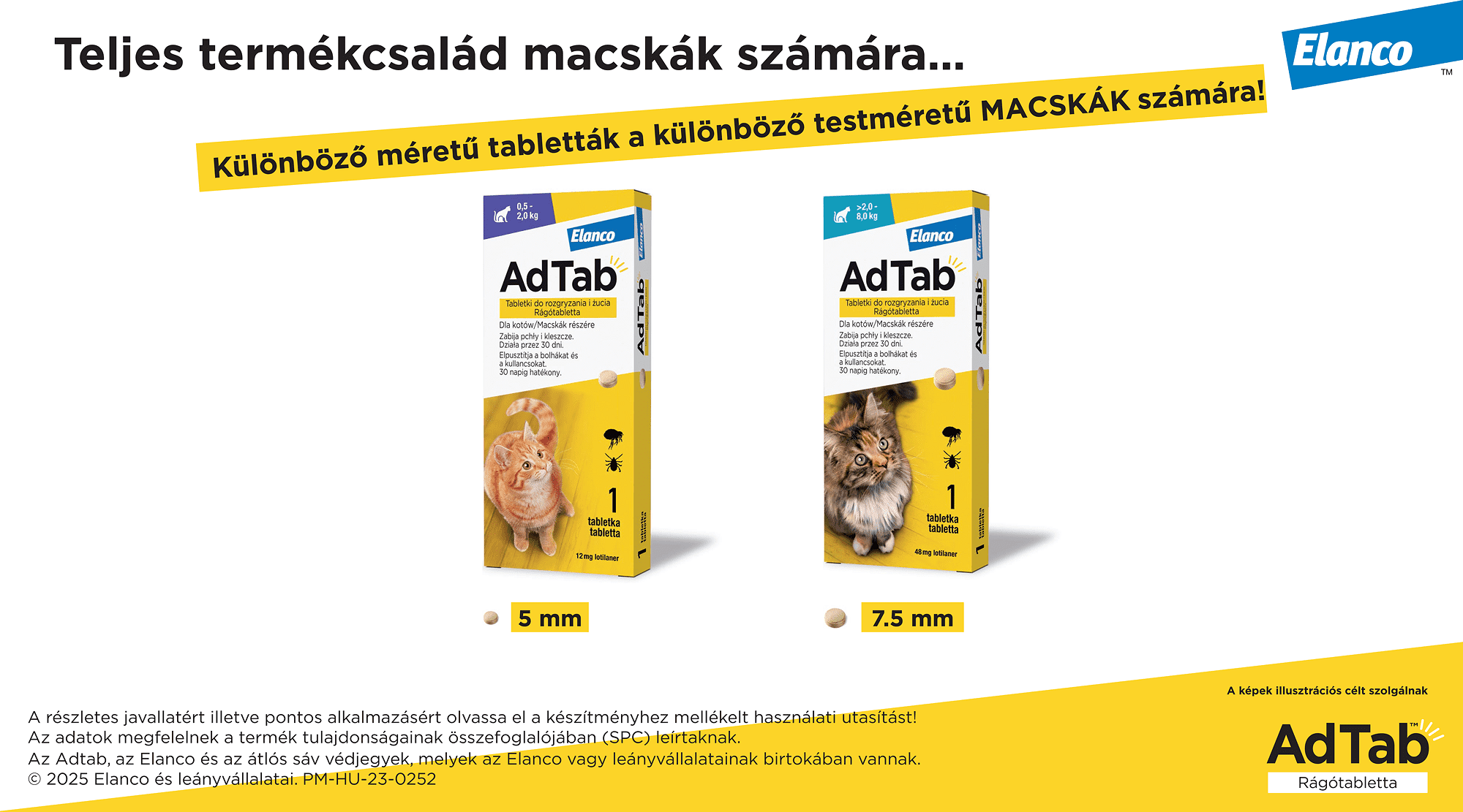 AdTab kullancs és bolha elleni rágótabletta macskáknak