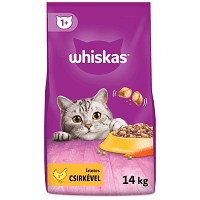 Whiskas - Hrană uscată pentru pisici adulte, cu pui şi legume