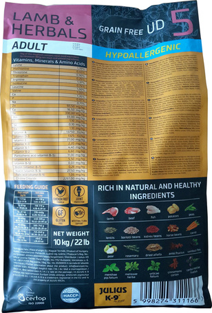 Julius-K9 Grain Free Hypoallergenic Adult Lamb & Herbals