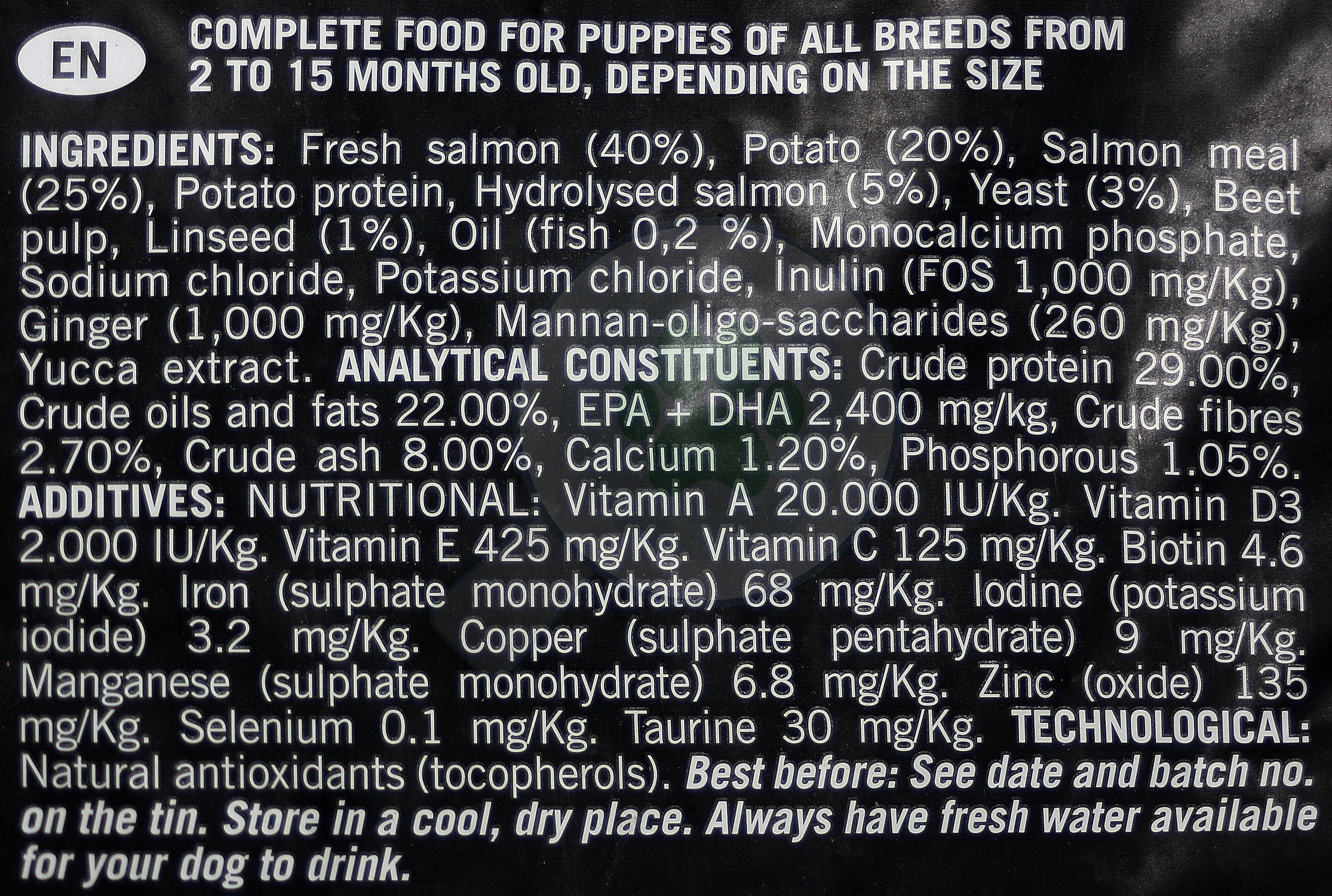 Visán Optimanova Dog Puppy Sensitive Salmon & Potato - Hrană pentru câini - zoom