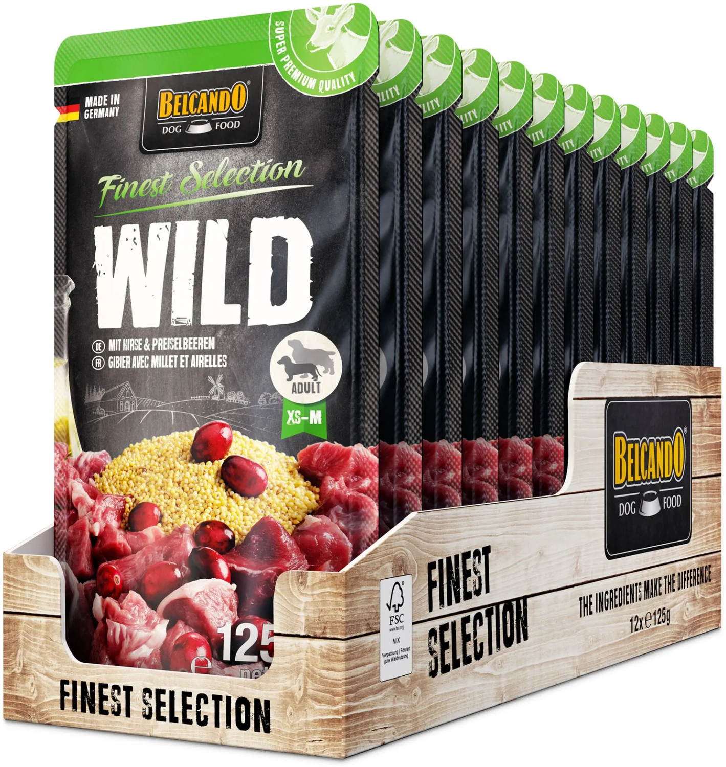 Belcando pliculeț cu carne de vânat, mei și merișoare - zoom