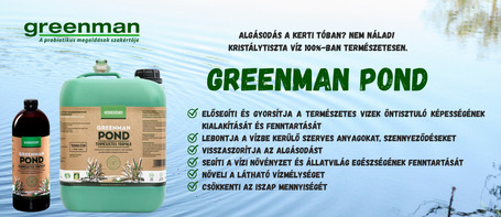 Greenman Pond tóápoló - Természetes megoldás algásodás ellen!
