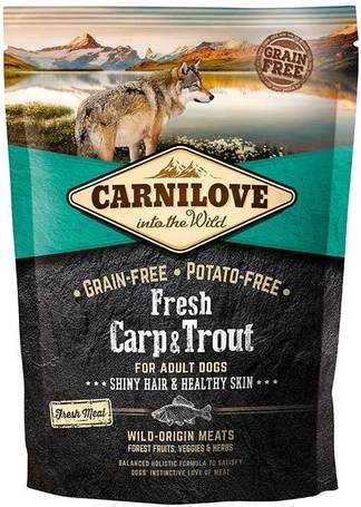 CarniLove Fresh Adult Dog Hair & Healty Skin - Kutyatáp ponttyal és pisztránggal a fényes és ragyogó szőrért.