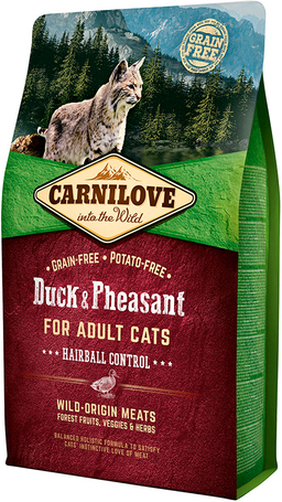 CarniLove Cat Adult Hairball Control kacsa- és fácánhússal | Száraztáp macskáknak