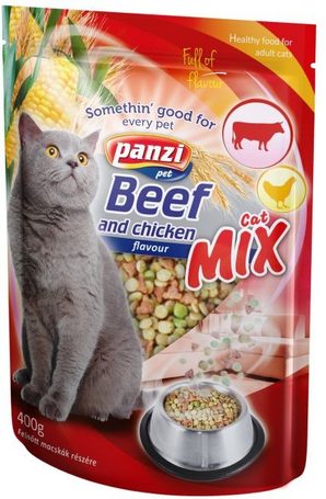 Panzi Cat-Mix marhás, csirkés és zöldséges száraztáp cicáknak