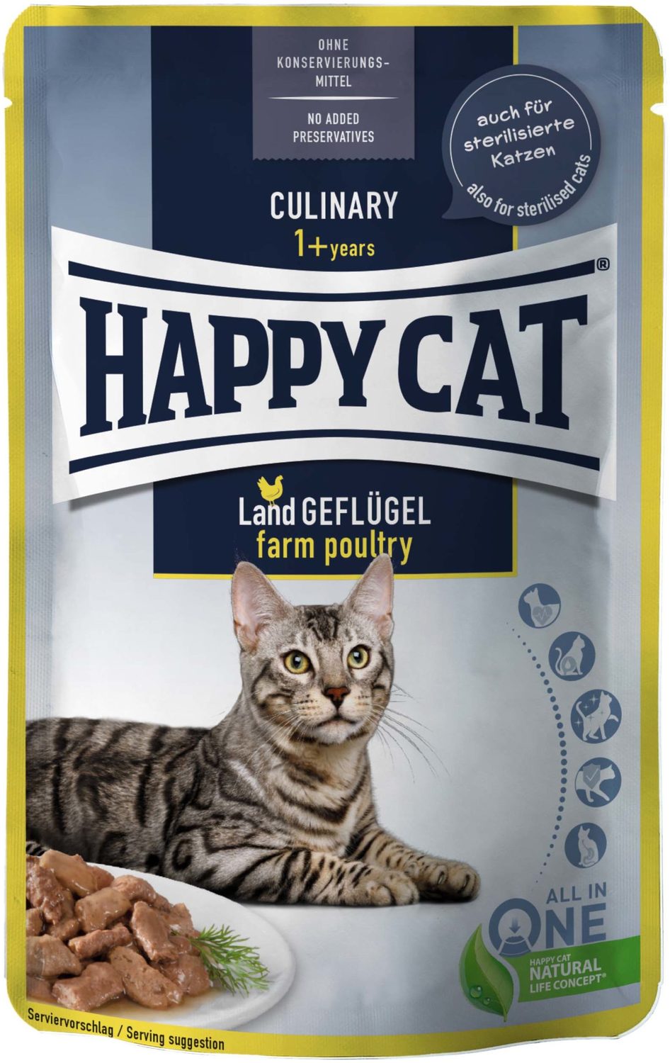 Happy Cat Meat in Sauce Land-Geflügel | Hrană la pliculeț cu carne de pasăre pentru pisici - zoom