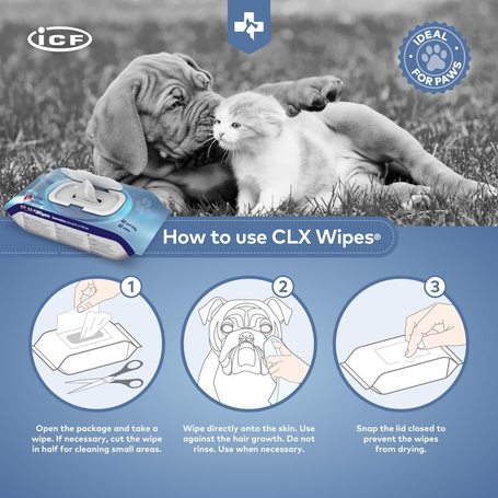 CLX Wipes fertőtlenítő törlőkendő kutyáknak és macskáknak