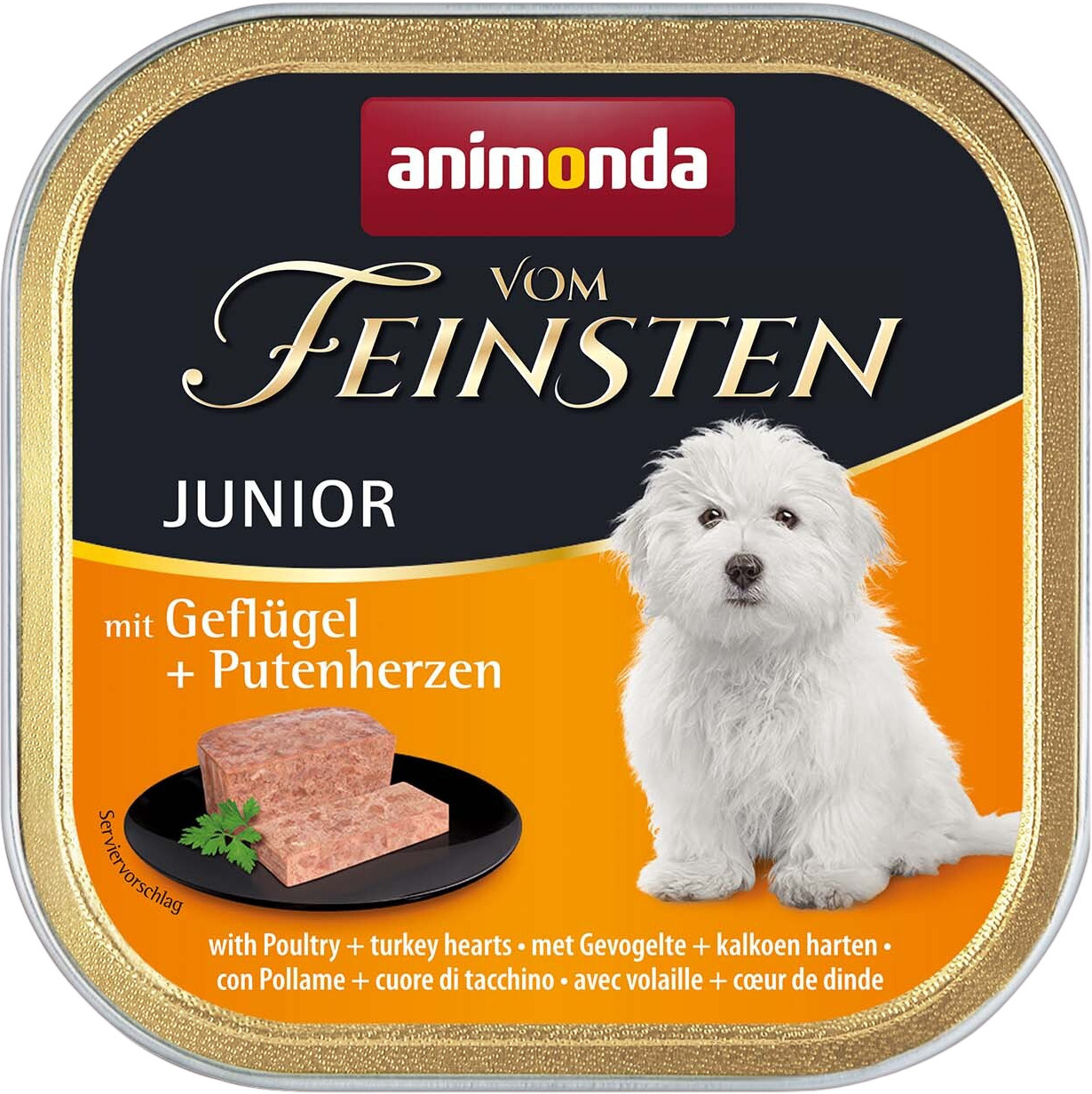 Animonda Vom Feinsten Junior Geflugel + Putenherzen câini