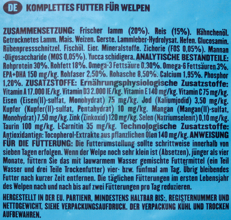 Visán Banters Dog Puppy & Junior Lamb & Rice