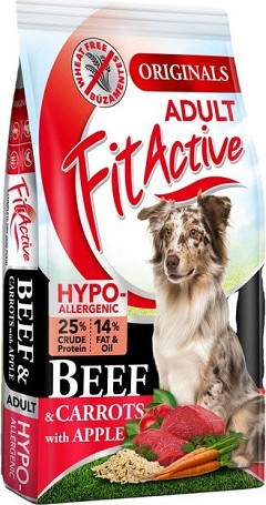 FitActive felnőtt hipoallergén búzamentes száraztáp marhával sárgarépával és almával 13.2 kg