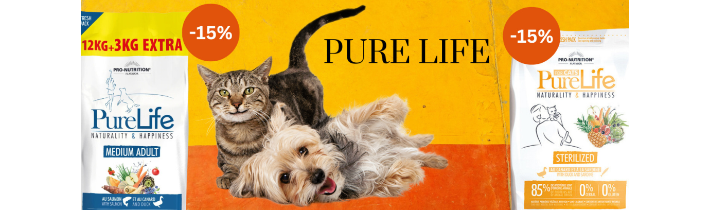 Pro-Nutrition Pure Life kutya- és macskatápok 15%-os akcióban júliusban