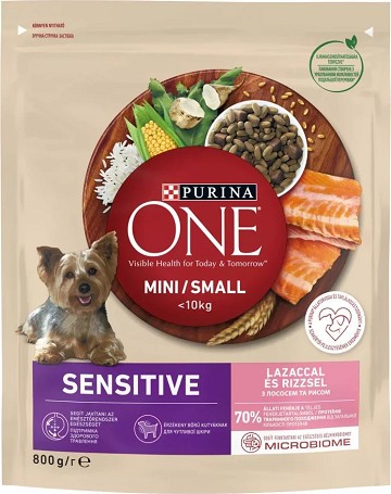 Purina One Mini/Small Sensitive lazaccal és rizzsel