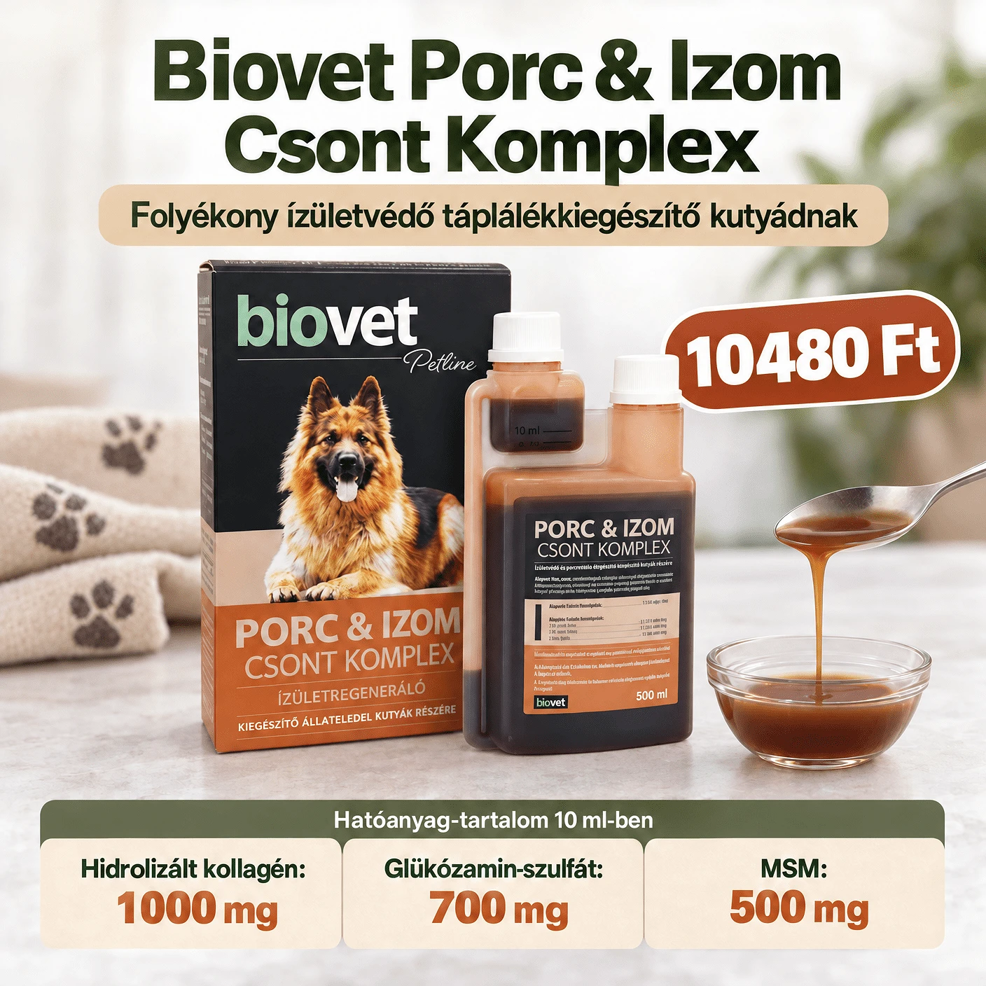 Biovet Porc & Izom Csont Komplex folyékony ízületvédő kutyáknak