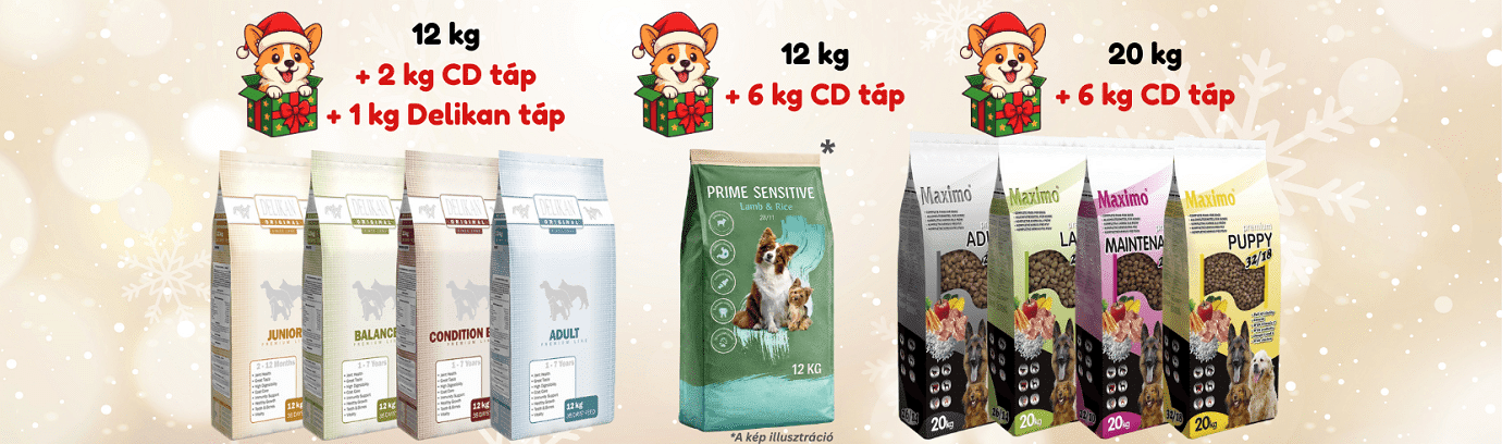 Delikan, Maximo, Prime Sensitive tápok ajándék CD zsákokkal