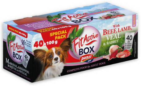 FitActive Fit-a-Box alutasakos kutyaeledel - Bárány, Nyúl, Borjú és Marha