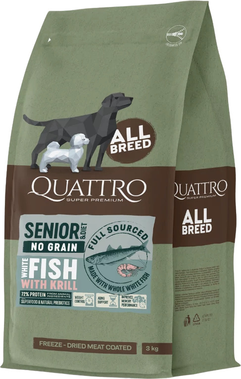 Quattro Senior No Grain White Fish with Krill