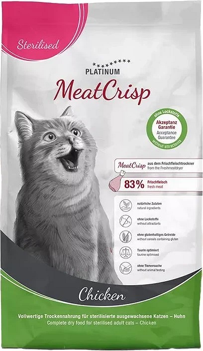 Platinum MeatCrisp Sterilised Chicken pentru pisici