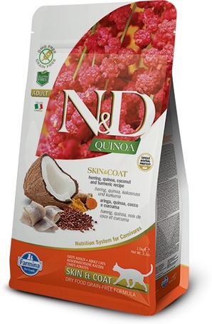 N&D Cat Grain Free Quinoa Skin & Coat Hering