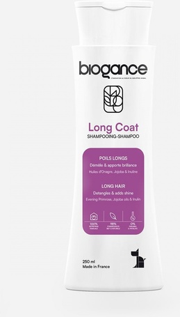 Biogance Long Coat Shampoo - Sampon hosszúszőrű kutyák és macskák fürdetéséhez
