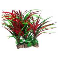 Hosszú piros és zöld levelű akváriumi palás műnövény (9921) #4