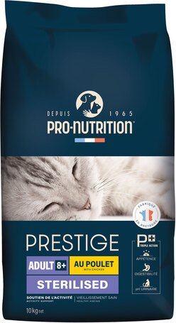 Pro-Nutrition Prestige Adult 8+ Sterilised | Száraztáp ivartalanított idős macskák részére
