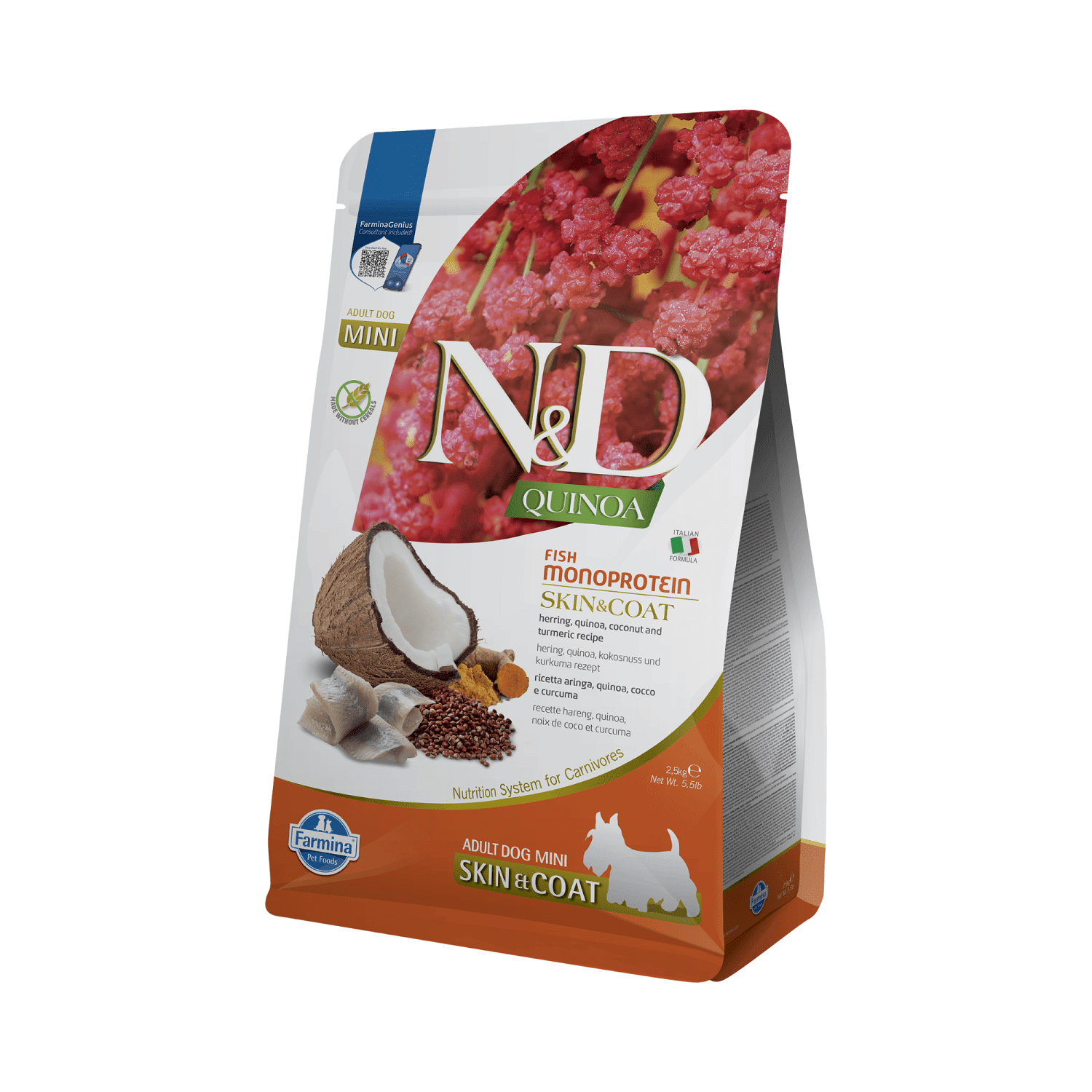 N&D Dog Grain Free Quinoa Skin & Coat Herring – Bőr- és szőrproblémákra | Szuperprémium kutyaeledel