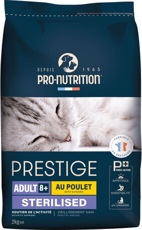 Pro-Nutrition Prestige Adult 8+ Sterilised | Száraztáp ivartalanított idős macskák részére