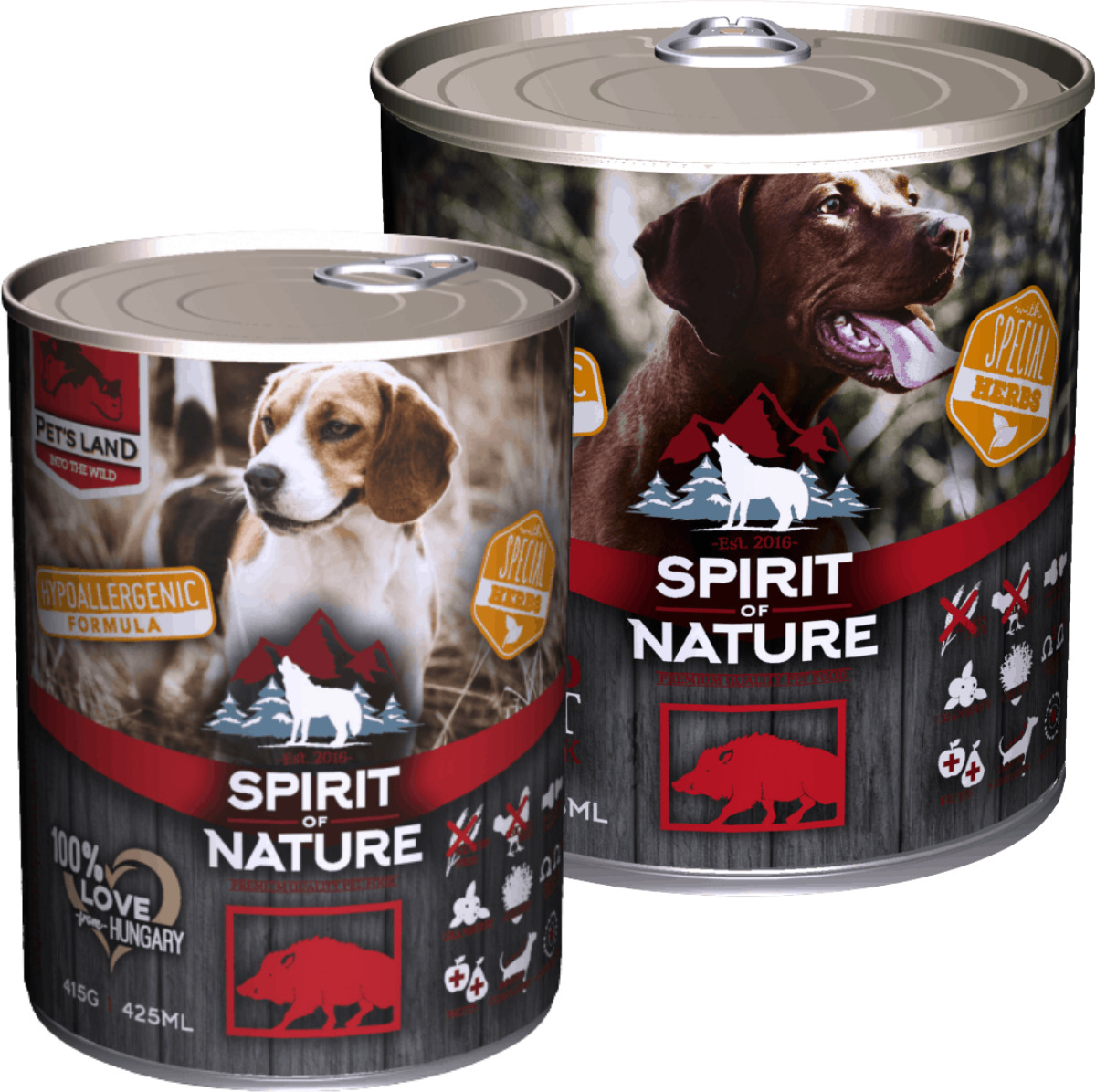 Conservă Spirit of Nature Dog cu carne de porc mistreț | Hrană umedă hipoalergenică
