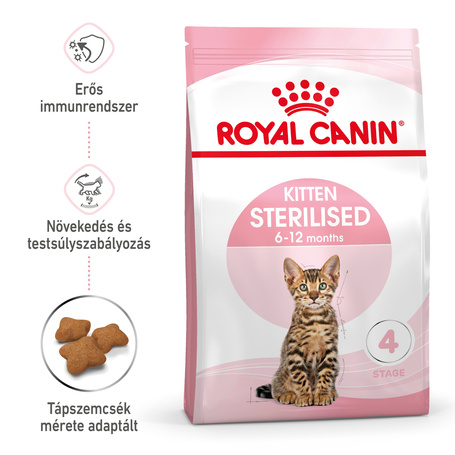 Royal Canin Kitten Sterilised - Ivartalanított kölyök macska száraz táp 12 hónapos korig