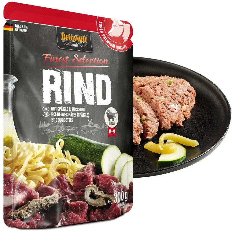 Belcando pliculeț cu carne de vită, tăiței de casă și dovlecei - zoom