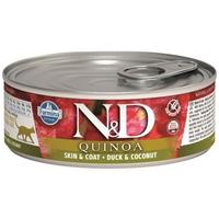 N&D Cat Quinoa Skin & Coat, Duck & Coconut - Bőr és szőrproblémákra, kacsás és kókuszos konzerv macskáknak