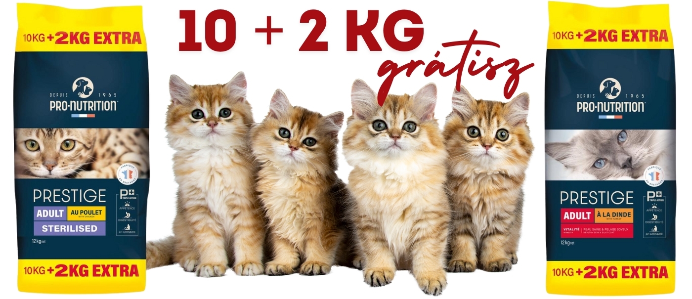 Pro-Nutrition macskatápok 10 + 2 kg grátisz