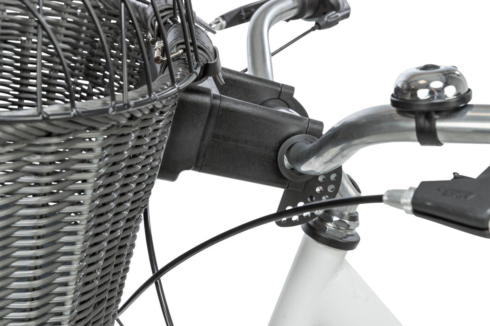 Trixie coș gri împletit pentru transportul animalelor, montabil pe bicicletă - zoom