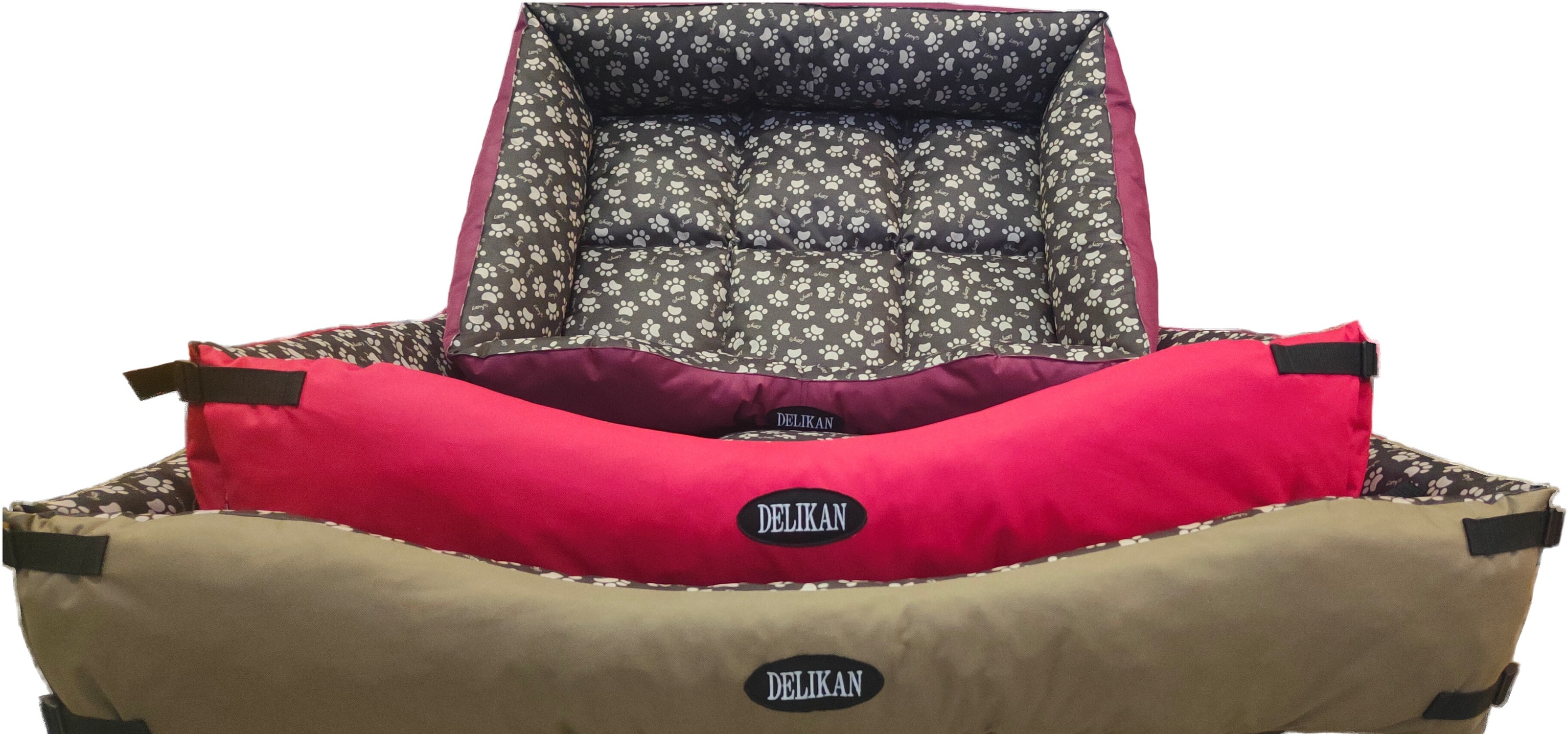 Delikan pat pentru câini impermeabil și rezistent la zgârieturi, cu model de lăbuțe