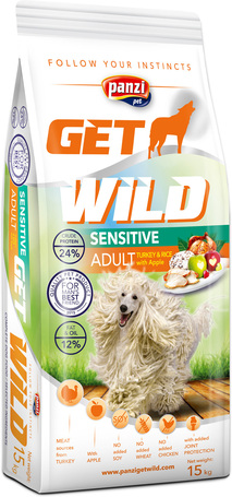 Panzi GetWild Dog Adult Sensitive Turkey & Rice with Apple