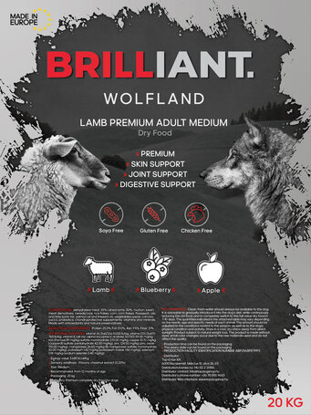Brilliant Wolfland Lamb Premium Adult Medium