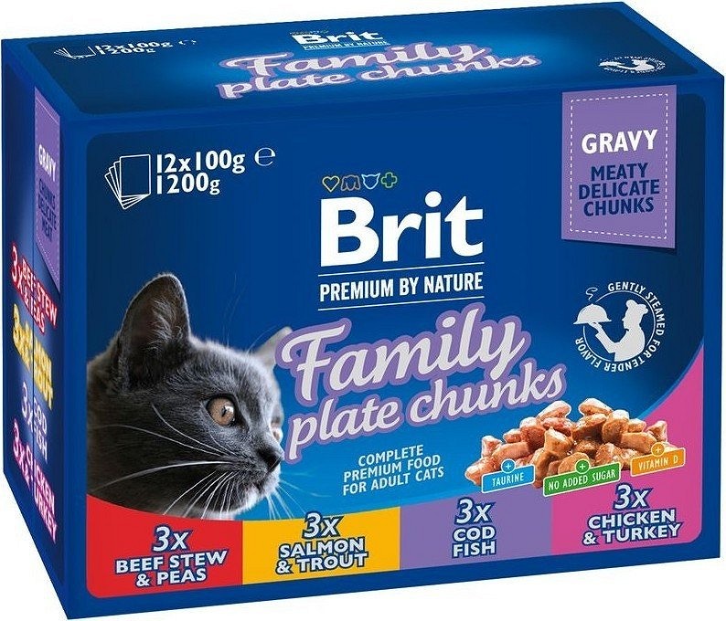 Brit Premium Cat Pouches Family Plate 1200 g
