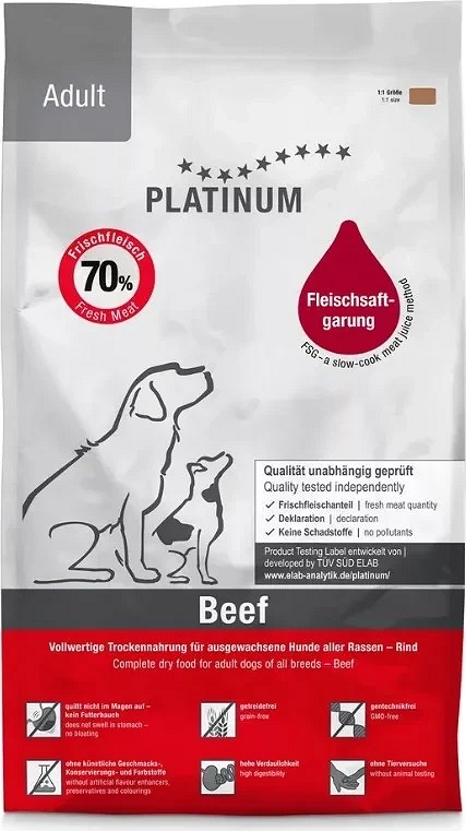 Platinum Adult Beef hrană uscată cu vită pentru câini
