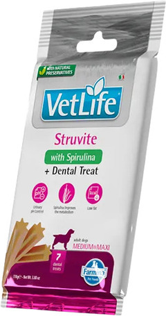 Vet Life Struvite with Spirulina + Dental Treat rágórúd