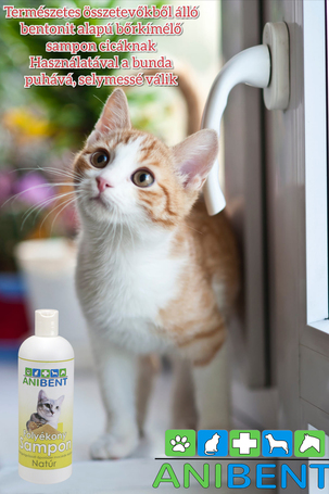 Anibent natúr sampon macskáknak bentonit gyógyiszappal