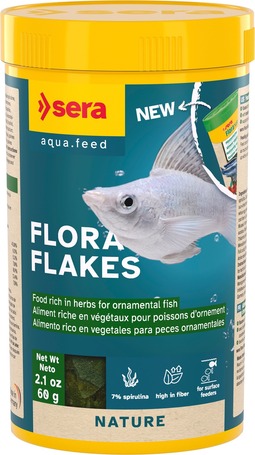 Sera Flora növényi lemezestáplálék spirulinával növényevő halaknak