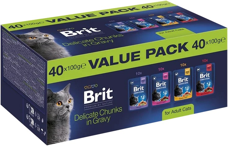 Brit Premium hrană umedă pisici adulte Value Pack 4x100g