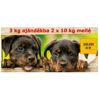 Ne maradj le, most 3 kg-ot adunk ajándékba két zsák 10 kg-os Julius-K9 kutyatáphoz