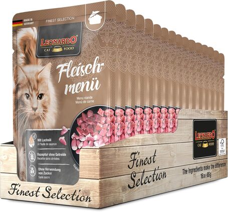 Leonardo Finest Selection alutasak húsmix menü macskáknak