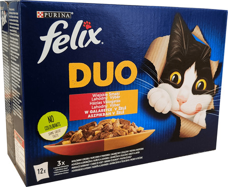 Felix Fantastic Duo alutasakos macskaeledel - Házias válogatás aszpikban - Multipack