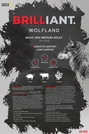 Brilliant Wolfland Pork & Beef Basic Mix Medium Adult