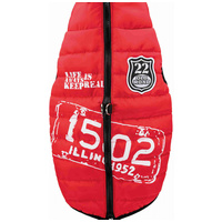 Trixie Saint-Malo szélvédő kutyadzseki piros színben, beépített hámmal, menő felirattal #2