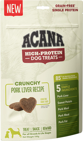 Acana High Protein Biscuits Pork Liver - Sertésmájas jutalomfalat