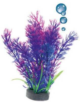 Happet plantă artificială mov cu pulverizator de aer pentru acvariu