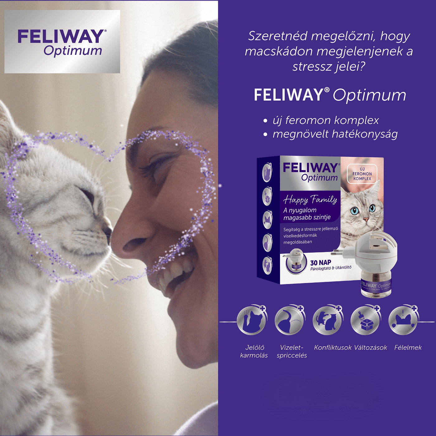 Feliway Optimum nyugtató hatású párologtató macskáknak